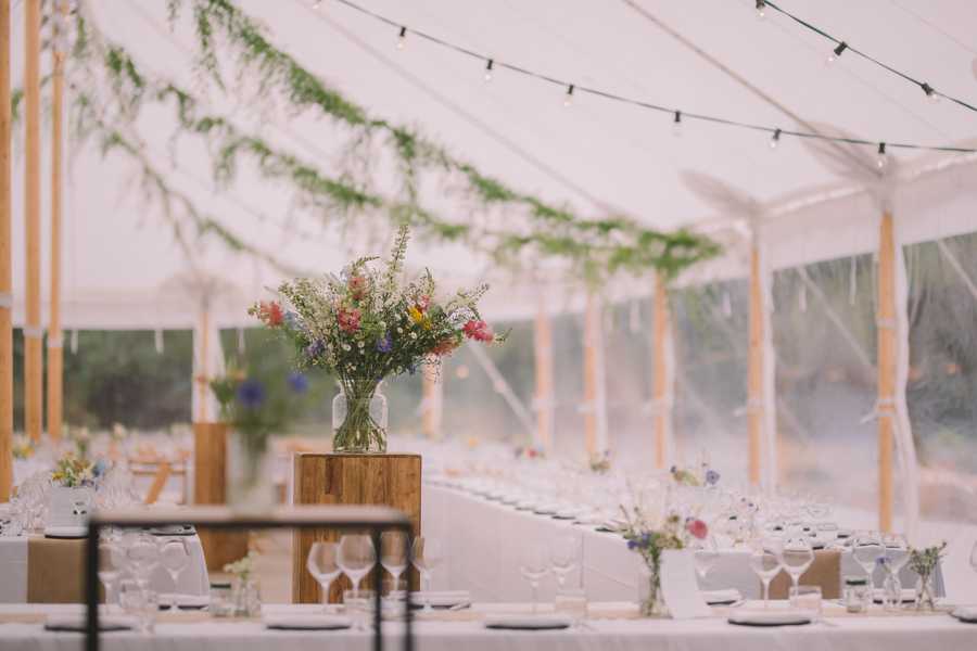 flower decoration in tent